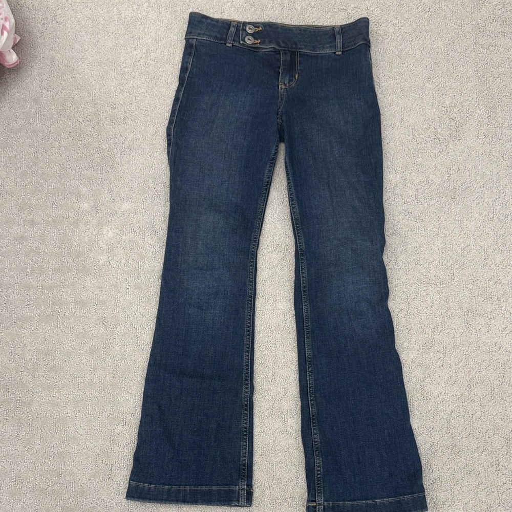 Abercrombie Kid Low Rise Boot Dark Blue Flare Jeans